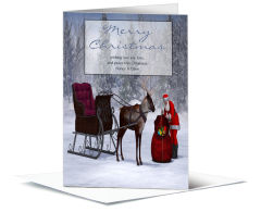 Christmas Reindeer and Santa in Snow Cards 5.50